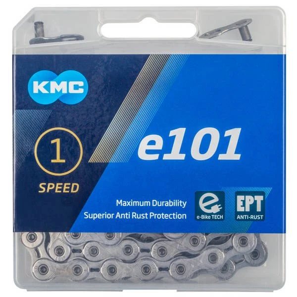 KMC E101 EPT E-Bike Chain - 112 Chain Links - For Internal Geared Hubs / Singlespeed - Silver 4 KMC E101 EPT E-Bike Chain - 112 Chain Links - For Internal Geared Hubs / Singlespeed - Silver - Afbeelding 2
